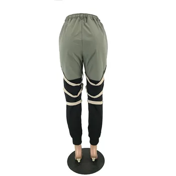 Hirigin de Cauzalitate Femei Pantaloni de Culoare Mozaic Streetwear Buzunare Pantaloni Cargo Toamna și iarna, pantaloni de trening femei 2021