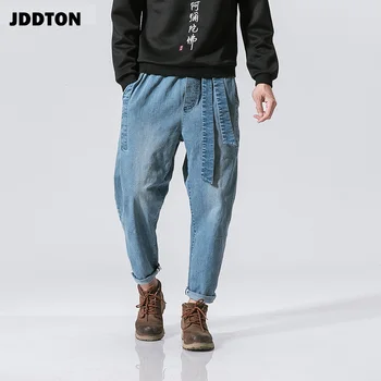 JDDTON Noi Bărbați Chinez de Vânt de-a Face Vechea Tendință Retro Pierde Picioarele Denim Washhed Streetwear Pantaloni de Moda Blugii cu Talie JE050