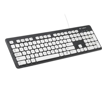 Logitech Keyboard 103 Chei USB Cablu rezistent la apa Rubberdome Tastatura pentru Laptop-Desktop Computer Comprimat