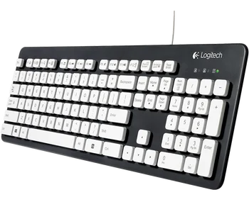 Logitech Keyboard 103 Chei USB Cablu rezistent la apa Rubberdome Tastatura pentru Laptop-Desktop Computer Comprimat