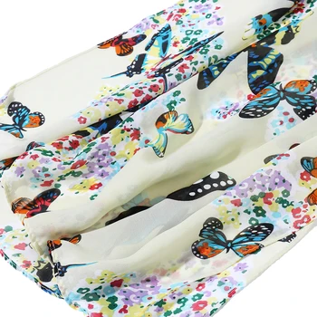 Nou Stil de Moda Fluture Eșarfe Femei Eșarfă Șal Lung de Primăvară de Toamnă Eșarfă de Mătase Sifon XBFF