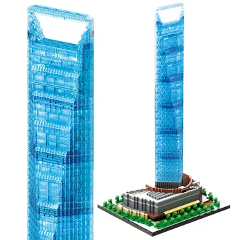 Orașul Shanghai Centru Financiar Arhitectura Celebru Cărămizi Creator 3D Mini Diamond Diy Blocuri Jucarii pentru Copii Cadouri