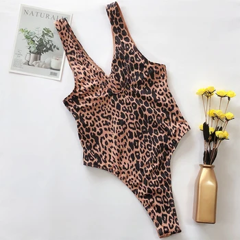2021 Sexy Leopard De Imprimare Mozaic-O Singură Bucată De Costume De Baie Femei Gol Afară De Costume De Baie Push Up Costume De Baie Monokini Plaja Vara Uzura