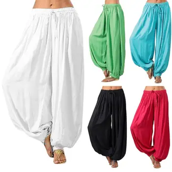 2020 Moda Noua Pantaloni Femei Bărbați Femei Bumbac Largi Afgan Genie Pantalonii De Dans Indian Aladin Pantaloni