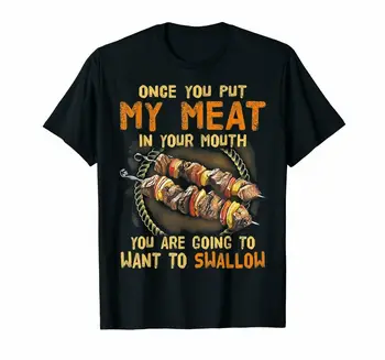 GRĂTAR, Odată ce Mi-Ai Pus Carne În Gură Foodaholic Amuzant Tricou Negru Iubitor de Carne Tumblr Ulzzang Tricou Amuzant Gotic Tricou Barbati