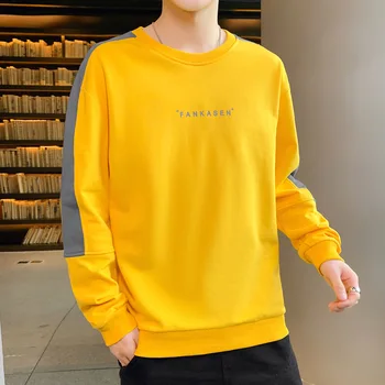 Pulover cu Mânecă lungă Sweatershirt Bărbați Primăvara și Toamna Moda coreeană Tânăr Student Liber Casual Gât Rotund Sălbatice Pulover