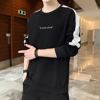Pulover cu Mânecă lungă Sweatershirt Bărbați Primăvara și Toamna Moda coreeană Tânăr Student Liber Casual Gât Rotund Sălbatice Pulover