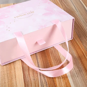 Pink Cherry Blossom Cutie De Cadou Portabil Carton Sertar Cutie De Ambalaj De Bomboane, Cookie-Uri Nunta, Ziua De Nastere Cadou De Crăciun De Ambalare Cutie