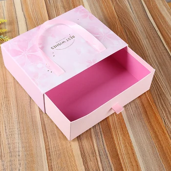 Pink Cherry Blossom Cutie De Cadou Portabil Carton Sertar Cutie De Ambalaj De Bomboane, Cookie-Uri Nunta, Ziua De Nastere Cadou De Crăciun De Ambalare Cutie