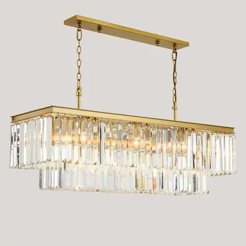 Piața de Aur candelabre de Cristal Stil American Pentru Restaurant de luat Masa/Living Dormitor Iluminat cu LED-uri de Fixare
