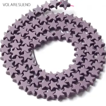 Naturale Violet Hematit Cauciuc Piatră Stea cu Cinci colțuri Mat, Margele Spațiu Liber Margele Pentru a Face Bijuterii 6mm Diy Brățară 15