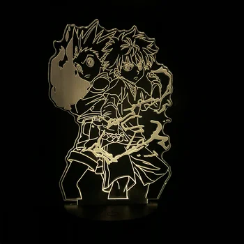 Anime Hunter X Hunter 3d Lumina de Noapte Gon si Killua Figura Veioza pentru Dormitor Copil Decor Iluminat Copil Cadou HxH Lampa