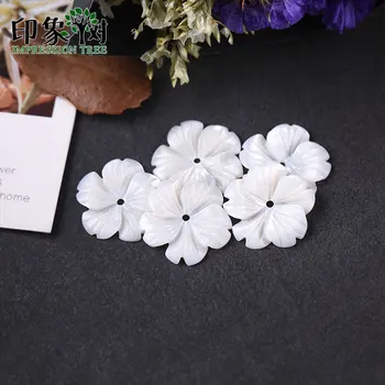 5pcs 20mm Carven Alb Shell Flori Naturale Pure Material Petale de Flori 3D Margele Pentru Handmade Colier DIY Bijuterii de Luare 19052