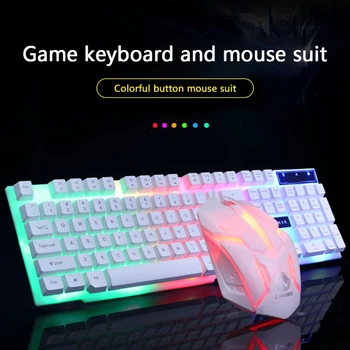 GTX300 USB Cablu 104 Taste RGB lumina de Fundal Ergonomic Mouse de Gaming Keyboard Combo Set