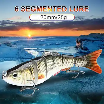120mm 25g Scufundarea Momeli Momeli de Pescuit Cap Crankbait Swimbait 6 Segment de Greu Momeală Artificială De Pescuit Nada
