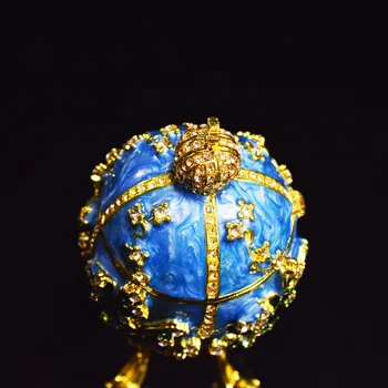 QIFU Handicarft Diamant Decor Frumos Ou Albastru Cutie de Bijuterii