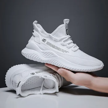 Moda Alb Bărbați Cauzale Pantofi ochiurilor de Plasă Respirabil Adidasi Barbati Negri Om de Mers pe jos Pantofi de Tenis Confortabil Pantofi de Lucru 2021 Primăvară