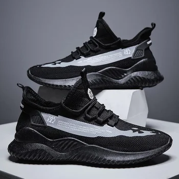 Moda Alb Bărbați Cauzale Pantofi ochiurilor de Plasă Respirabil Adidasi Barbati Negri Om de Mers pe jos Pantofi de Tenis Confortabil Pantofi de Lucru 2021 Primăvară