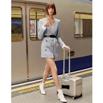 AEL 2019 Nou Designer de moda rochie de femeie Blazer-Rochie pentru Femei Butonul Sexy slim Mini Rochie Costum