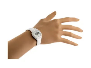 Casio-pentru femei curea din piele ceas digital, Alb