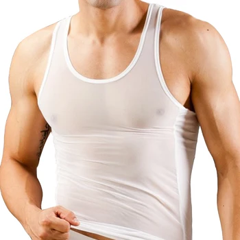 Barbati Sexy Transparent Săli De Sport Topuri Rezervor Vedea Dacă Tricouri Fără Mâneci Respirabil Culturism Fitness Vesta Sexy Bărbați Îmbrăcăminte