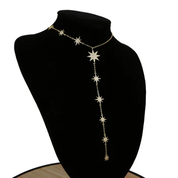 41+5 cm north Star Femei Pandantiv Colier Moda Femei Cravată Coliere Bijuterii Simple Doamnelor Pentagon-Star Cadouri Bijuterii