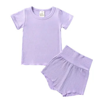 Copii Povești De Vară Pentru Copii Pijamale Set De 16 De Culori Baietel Fete Body Solid Bumbac Copii Homewear Pijamale Confortabile Copilul Pantaloni Scurți