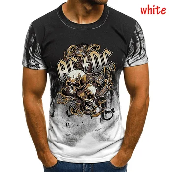 Heavy metal skull t-shirt Punk festival rock tricou de moda 3D Imprimate maneci Scurte Hip Hop bărbați îmbrăcăminte tricou O-neck cămașă