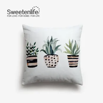 Sweetenlife Ghivece Cu Plante Model De Perna Pentru Scaun Drăguț Concis Decorative Perne Eco-Friendly Alb Lenjerie De Pernă Acoperă