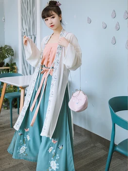 Femei Chineză Han Îmbrăcăminte Cântec Original-Made, Curea Lunga Piesa Pantaloni Sling Trei Piese Brodate Primăvara și Vara Îmbunătățire