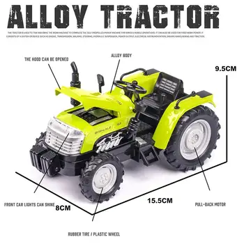 LeadingStar 1:32 Mini Simulare Aliaj Tractor Forma Modelul Farmer Mașină de Jucărie cu Sunet de Lumină