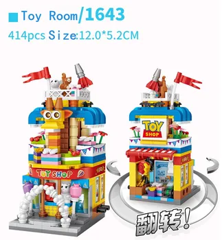 LOZ Stradă Oraș Copilărie Piuliță magazin Sală de Jocuri, Cameră de Jucărie Magazin de Bomboane 3D MINI Blocuri Vizualiza Cadouri Cu Valoare de Colectare de Jucării
