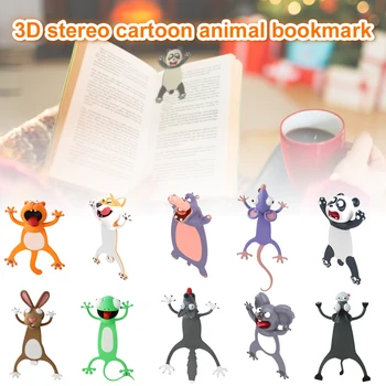3D Animale Traznita Marcaje Drăguț Semne de Carte de Desene animate semn de carte pentru Copii Adolescenți Băieți Fete de Ajutor cu Reading