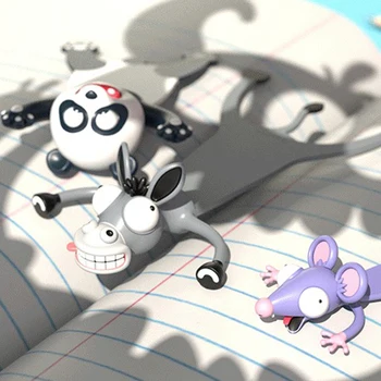 3D Animale Traznita Marcaje Drăguț Semne de Carte de Desene animate semn de carte pentru Copii Adolescenți Băieți Fete de Ajutor cu Reading