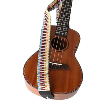 Chitara Ukulele Curea Reglabilă Etnice Vânt Împletite Curcubeu Chingi instrument Muzical Curea din Piele PU Capete 130cm/4.3 ft