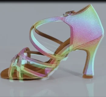 Evkoo Dans Pantofi de Culoare Violet PU Luminos Salsa Pantofi Sexy Profesionale Sclipici Salsa Latin Dans Pantofi pentru Femei