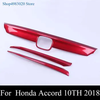 Pentru Honda Accord 2018+ Masina de Fata Capota Bara Capac Capota Grila Capac Ornamental Lucios Negru / rosu / fibra de carbon coperta tapiterie