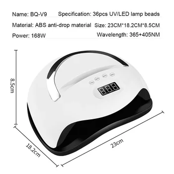 168W/180W Lampa de Unghii cu Uscare Rapidă de Inducție UV Transfrontaliere Condus lac de Unghii Adeziv de Copt Lampa de Instrumente de Unghii Unghii Uscătoare de Drop-Shipping