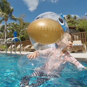 Copii Duck Transparent Inel De Înot Baby Float Gonflabile Scaun Inel Piscină Accesorii Pentru Echipamente De Aer Mattresse Jucării De Apă