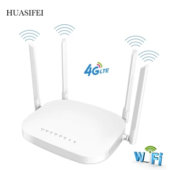 300Mbps router Wifi 4G LTE router wireless 3G / 4G CPE router 4 cu SIM slot pentru card de 4 antene externe de până la 32 de utilizatori WAN / LAN