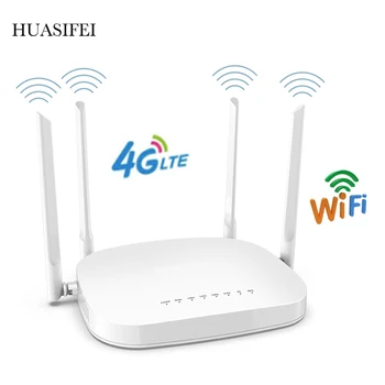 300Mbps router Wifi 4G LTE router wireless 3G / 4G CPE router 4 cu SIM slot pentru card de 4 antene externe de până la 32 de utilizatori WAN / LAN
