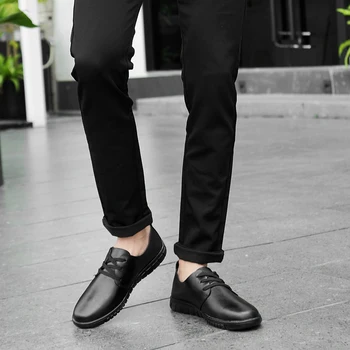 Designer De Adidasi Pentru Barbati Negru Alb Tineret Moda Mens Pantofi Pantofi Comozi Din Piele Anti-Alunecare Apartamente Pantofi Casual Om