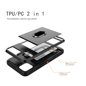 Destul de Slide Card de Cazul în care Telefonul Pentru Huawei P20 Pro P30 lite Onoare 7X Mate 10 P Inteligente 2019 rezistent la Șocuri Slot pentru Card Titularul Acoperi Caz