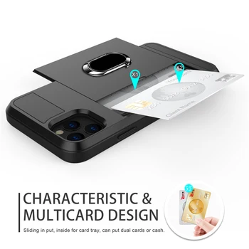 Destul de Slide Card de Cazul în care Telefonul Pentru Huawei P20 Pro P30 lite Onoare 7X Mate 10 P Inteligente 2019 rezistent la Șocuri Slot pentru Card Titularul Acoperi Caz