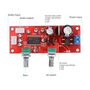 AIYIMA NJM2706 Ton Bord Amplificator cu Preamplificator de Îmbunătățire a Sunetului Placa de Sunet Surround 3D de Control al Volumului de Ajustare