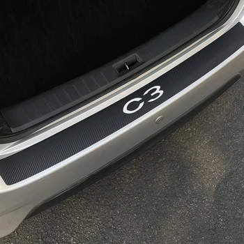 Autocolante auto bara spate portbagaj edge protector guard Pentru Citroen C3 Auto port Styling Fibra de Carbon Tuning Auto Accesorii