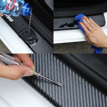 Autocolante auto bara spate portbagaj edge protector guard Pentru Citroen C3 Auto port Styling Fibra de Carbon Tuning Auto Accesorii