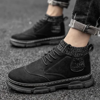 2020 Bărbați Adidași de Moda de Mare de Sus PU Barbati Pantofi Casual în aer liber de Mers pe jos de pantofi Pantofi ochiurilor de Plasă Zapatillas Hombre Pantofi Stil de Iarnă