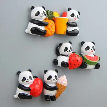 6Pcs/Lot Panda Fructe Versiune Model Cifre Jucării Frigider Magneți, Figurine, Animale Frigider Paste Decor Acasă Copii Cadouri