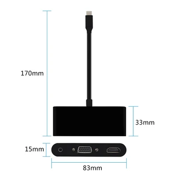 Usb tip c la hdmi cablu vga adapter 4k 30hz USB 3.1 pentru Adaptor HDMI de sex Masculin la Feminin Converter pentru PC Calculator Ecran TV